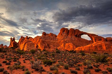 The Rock Formations In Arches National Park Utah Usa Stock Image