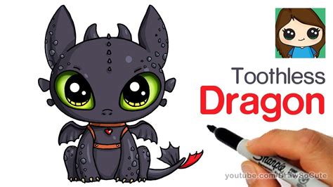 How To Draw A Cute Dragon Easy Toothless