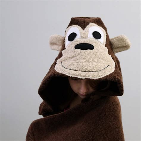 Monkey Hooded Towel For Teens Monkey T Teen Hooded Etsy