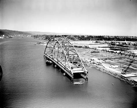Fremont Bridge Span Under Construction Before Being