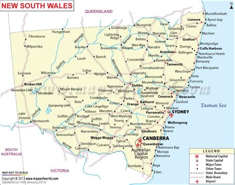 Road Map Of New South Wales New South Wales Australia Pinterest