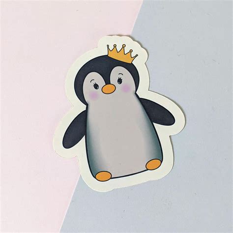 Penguin Sticker Cute Penguin Sticker Kawaii Die Cut Sticker Etsy