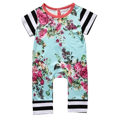 Floral Baby Romper Summer 2017 Kids Cotton Clothes Newborn Baby Boy