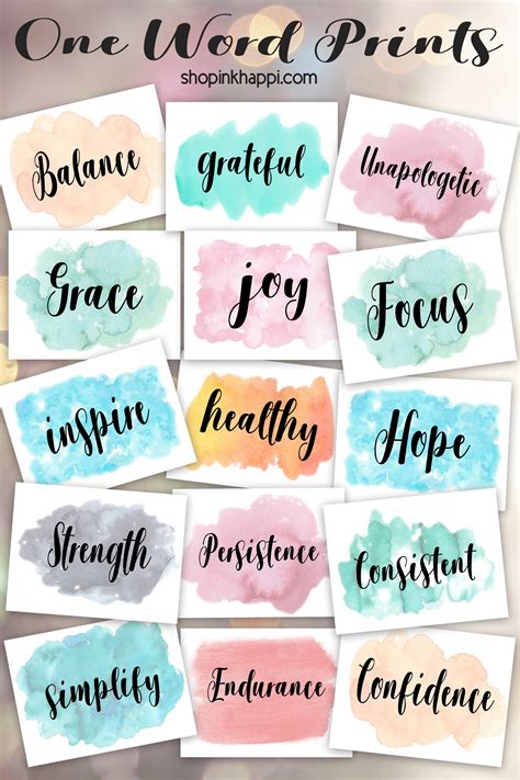 One Word Prints One Word Inspiration One Word Quotes Hand Lettering Art