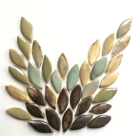 Botany Leaf Shaped Porcelain Mosaic Tiles Nature Inspired