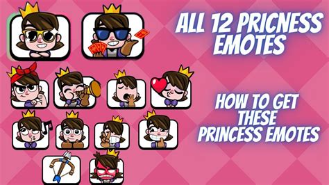 All 12 Princess Emotes And How To Get Them Clash Royale Youtube