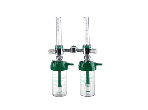 Double Oxygen Flowmeter With Humidifier Amcaremed