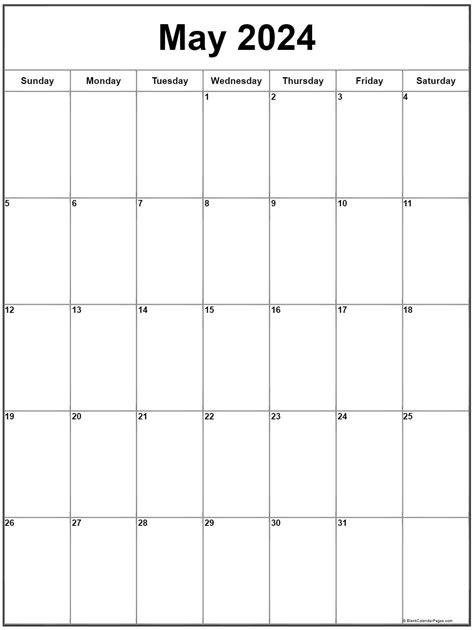 Blank May 2023 Calendar Editable Printable Word Searches