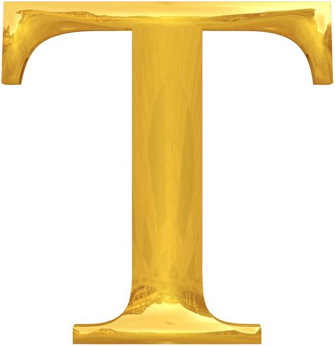 Letra Tipográfica Dourada T Png Transparente Stickpng