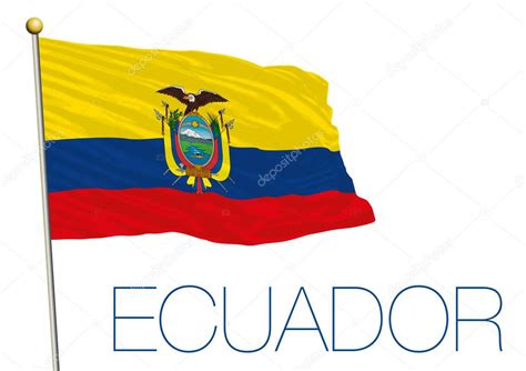 El pabellón nacional será, sin alteración alguna, el que adoptó el ecuador desde que proclamó su independencia, cuyos colores son: Bandera de Ecuador aislada sobre fondo blanco Imagen Vectorial de © frizio #91664008 | Depositphotos