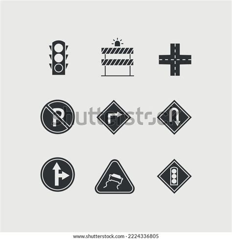 Road Signs Traffic Vector Icon Set Stock Vector Royalty Free