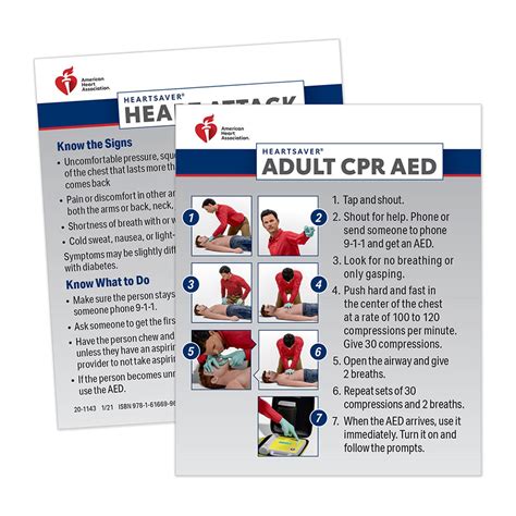 2020 Aha Heartsaver Adult Cpr Aed Wallet Card 100 Pack Lifesavers