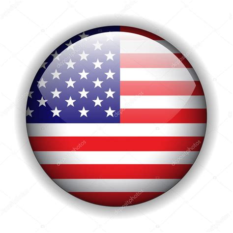 North American Flag Button Vector — Stock Vector 2055928