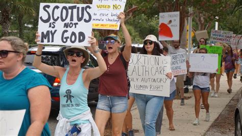 Protestors In Fort Walton Beach March Against Roe V Wade Reversal