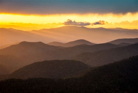 Blue Ridge Parkway Sunset Southern Appalachian Mountains Scenic Nature