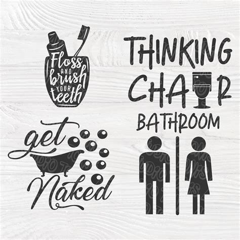 Bathroom Signs Svg Bathroom Sayings Svg Files For Cricut Silhouette