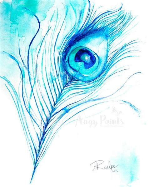 Peacock Feather Watercolor Art Original Art Original By Angypaints
