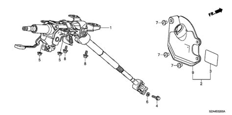 Steering Column 2011 Honda Pilot 5 Door Ex L 4wdnavigation Ka 5at