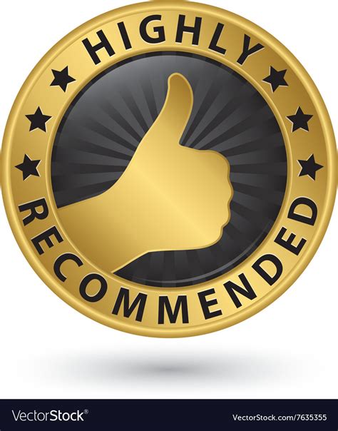 Highly Recommended Golden Label Royalty Free Vector Image