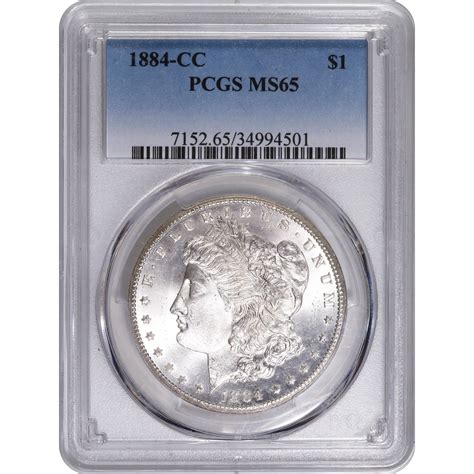 Certified Morgan Silver Dollar 1884 Cc Ms65 Pcgs Golden Eagle Coins