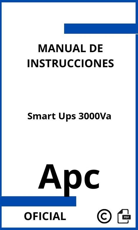 Instrucciones De Apc Smart Ups 3000Va 2024