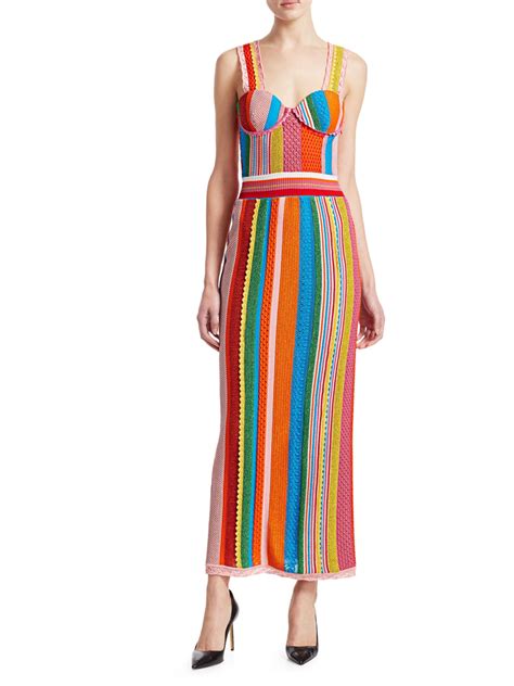 Moschino Wool Multi Stripe Knit Dress Lyst