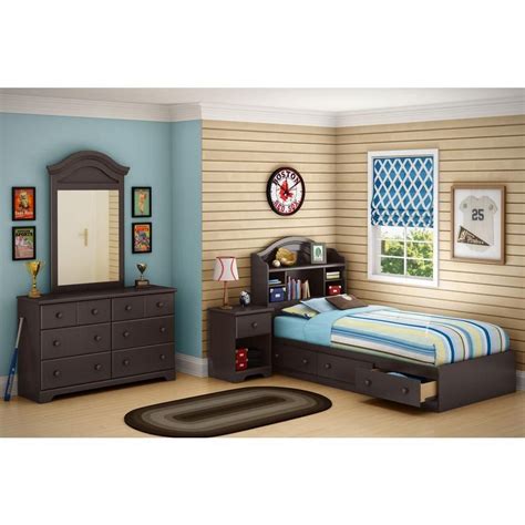 South Shore Brownie Twin 39 Inch Bookcase Headboard Chocolate The