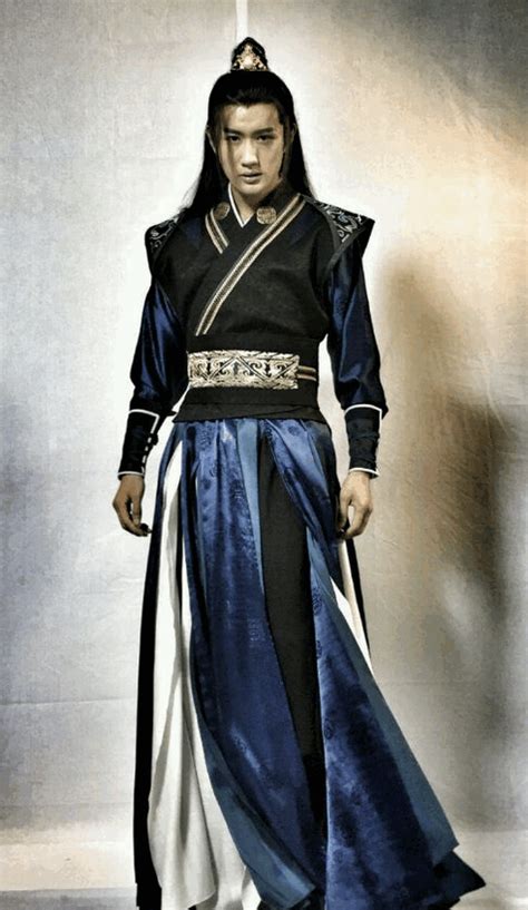 Ancient Wuxia Gong Fu Swordsman Long Robe Clothes Complete Set For Men