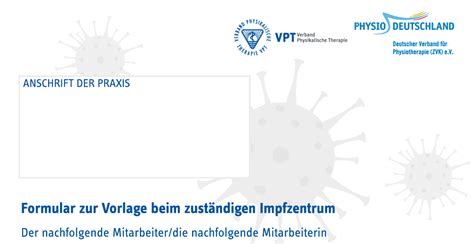 Corona impfung in bw termin, anmeldung, vermittlungscode, bescheinigung, formular: Deutscher Verband für Physiotherapie (ZVK) e. V. - Köln ...