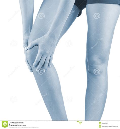 Pain In Woman Knee Stock Image Image Of Colored Hand 46835637