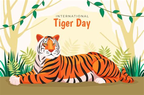 Free Vector | Flat background for international tiger day awareness