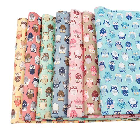 Cotton Fabric 20 X 59 Cute Colorful Owl Quiltssupply