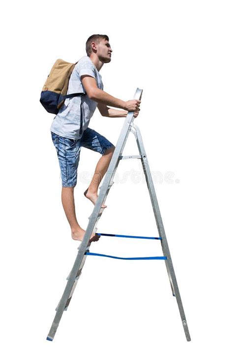 Climb Ladder Stock Image Image Of Copy Concept Forehead 130399711