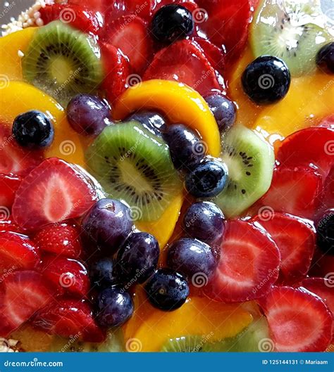 Juicy Fruit Cake With Various Fruits Yummy Stock Image Image Of