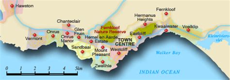 Map Of Hermanus Suburbs Hermanus Map South Africa