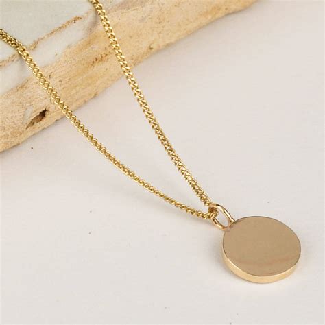 Delicate Solid Gold Disc Necklace By Lindsay Pearson