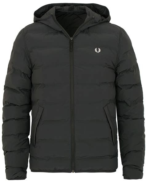 Fred Perry Insulated Hooded Jacket Black Hos
