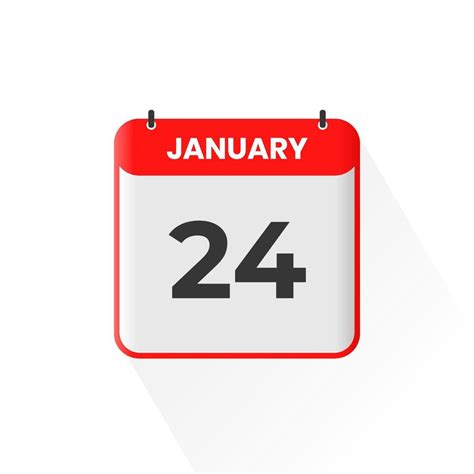 24th January Calendar Icon January 24 Calendar Date Month Icon Vector