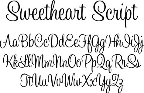 Elegant Handwritten Script Font Sweetheart Scriptfont