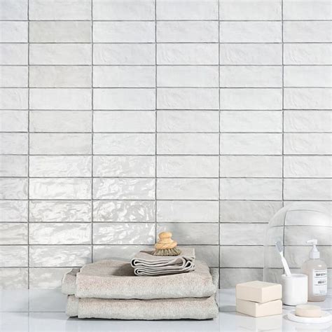 Portmore White 3x8 Glazed Ceramic Tile Ceramic Wall