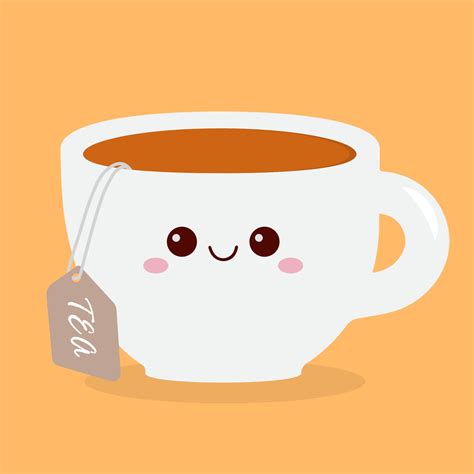 Taza De Té De Personaje De Dibujos Animados Té Emoji 3352389 Vector En