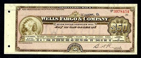 Wells Fargo And Co Unissued Travelers Check