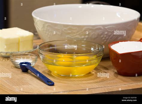 Ingredients To Bake A Cake Stock Photo Alamy
