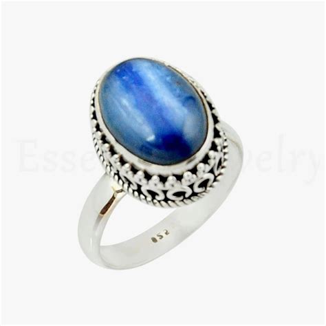 Blue Kyanite Ring 925 Sterling Silver Oval Gemstone Silver Etsy