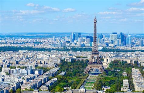 Scenic View From Above On Eiffel Tower Champ De Mars Paris France