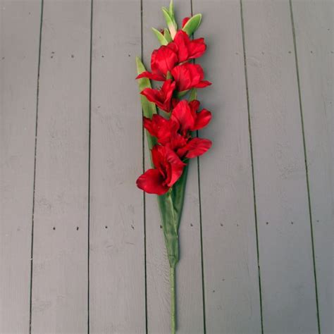 Artificial 70cm Red Gladiolus Spray Permabloom