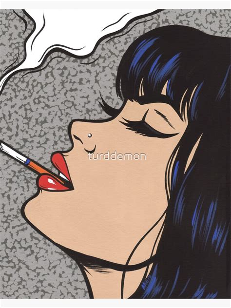Smoking Comic Pop Art Girl Sticker For Sale By Turddemon Redbubble