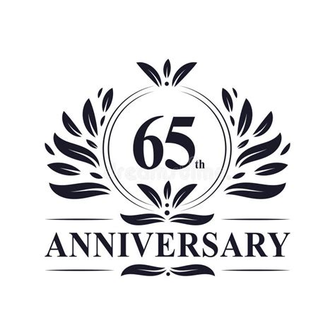 65th Anniversary Design Luxurious Golden Color 65 Years Anniversary
