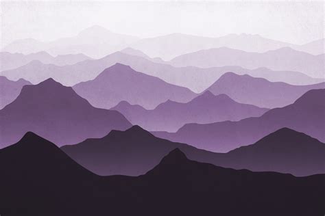 Spectacular Purple Mountain Wallpaper Violet Mountain Ranges Mural