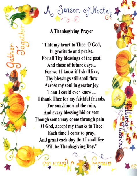 Free Thanksgiving Poems Printables